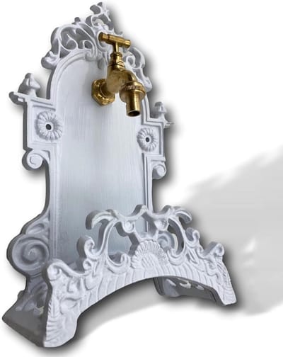 Aluminium Tuinslanghouder met Kraan - Antieke Stijl - 39cm