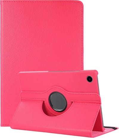 Hoes - Geschikt voor Samsung Galaxy Tab A11 Plus - 360 Graden Draaibare Hard Cover Case - Tablet Hoesje Draaibaar - Donkerroze