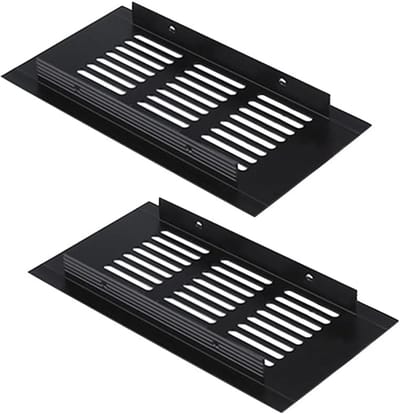 Ventilatierooster Zwart Alumium 80mm voor Keuken en Kast