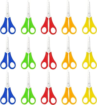 15-delige Kinderschaar Set voor Creatieve Knutselprojecten, Geschikt voor School en Thuis, Rvs Scharen voor Kinderen vanaf 3 Jaar, Ideaal voor DIY Knutselen en Activiteiten