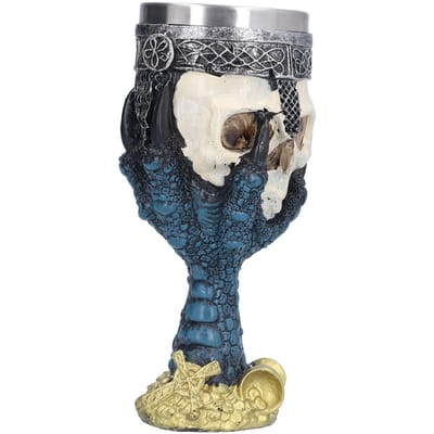 Gobelet à vin Tête de mort avec intérieur en acier inoxydable Tasse Crâne Griffe Personnalisée pour la Maison black