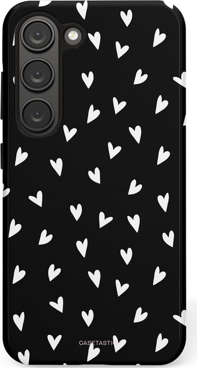 Casetastic Hoesje Geschikt voor Samsung S23 - Stijlvolle Beschermende Duo-layer Case - Stippen Hart