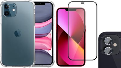TechNow Shock Proof Backcover Hoesje geschikt voor iPhone 11 - Full Screenprotector en Camera Screen Protector - Transparant