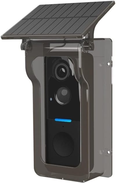 Draadloze Videodeurbel - Slimme Camera - Huisbeveiliging - Zonne-energie Opladen - 1080P HD Resolutie - Zwart