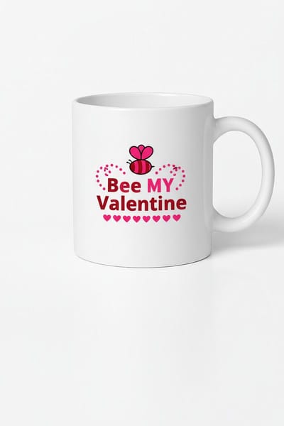 Valentijn Mok 'Bee MY Valentine' met Schattige Bij en Hartjes - Liefdes Cadeau