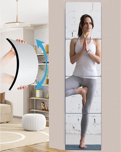 Dailygoods - Full Body Wandspiegels, Acryl Mirror Tile Wall Stickers Volledige Lengte Spiegel Muurstickers, Frameloze Spiegeltegel Tegelspiegel Grote Wandspiegel voor Bad of Woonkamer (30x30cm, 4 Stuks)