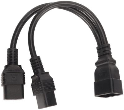 Y-Stroomkabel - Verlengkabel Splitter - Apparaten Voeden - Vlamvertragend PVC - 032 m - Zwart