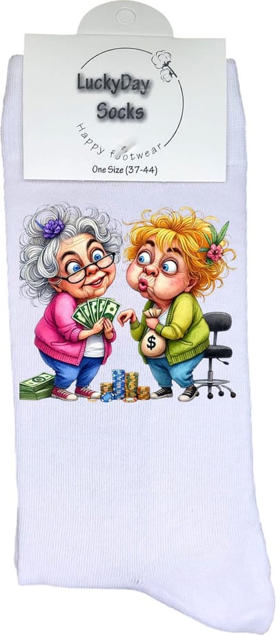Liefste Oma - Grappige sokken - Origineel cadeau - Verjaardag cadeau - Sint cadeau - Leuke sokken - Casino - Vrolijke sokken - Grappig cadeau - Pensioen cadeau - Kerstcadeau - Vaderdag - Moederdag - Oma - Vriendinnen - Socks maken Happy - 37-44