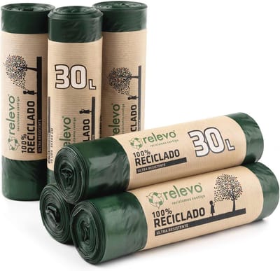 100% Gerecyclede Vuilniszakken Extra Sterk 30 L - 90 Stuks