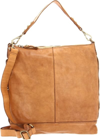 CAMPOMAGGI Leren Schoudertas Shopper Shopping Bag Cammello Lichtbruin
