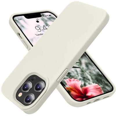 geschikt voor iPhone 15 Pro Max Hoesje Siliconen - Soft Touch Telefoonhoesje - geschikt voor iPhone 15 Pro Max Silicone Case met zachte voering - Mobiq Liquid Silicone Case Hoesje geschikt voor iPhone 15 Pro Max lichtgrijs
