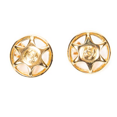 CC Round Star Clip On Earrings   oorbellen