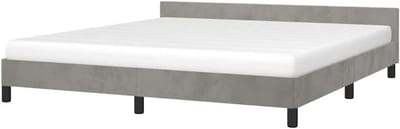 Bedframe met hoofdeinde - Ledikant tweepersoons - Goede nachtrust - Zacht fluweel - 180x200 cm - Lichtgrijs