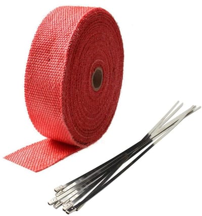 Dailygoody - Heat Wrap Tape - Rood Fiberglass Isolatie Tape - Warmtebestendig voor Auto's en Motoren - 5CM x 10M - Ideaal voor Temperatuurbescherming