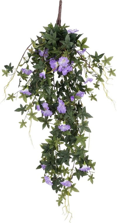 Mica Decorations - Petunia Kunst Hangplant - H80 x Ø20 cm - Lichtpaars