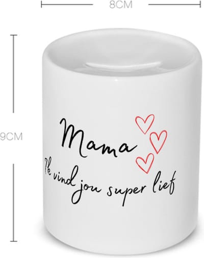 Akyol - mama ik vind jou super lief Spaarpot - Moeder - de liefste mama - moeder cadeautjes - moederdag - verjaardag - geschenk - kado - 350 ML inhoud