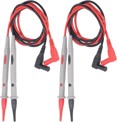 Multimeter Testkabels - Meetpennen Set - Elektrisch Onderzoek - Vergulde Pinnen - 108 cm Lengte - Rood Zwart