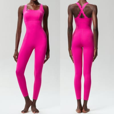 One Piece Gym Hardlooppak Dames Boterzacht Slim Fit Yoga Jumpsuit Ademend Super Stretch Trainingskleding Vrouw Sportkleding L pink