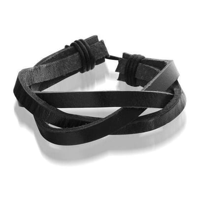 Montebello Armband Wollemia Black - Unisex - Leer - 20-23 cm