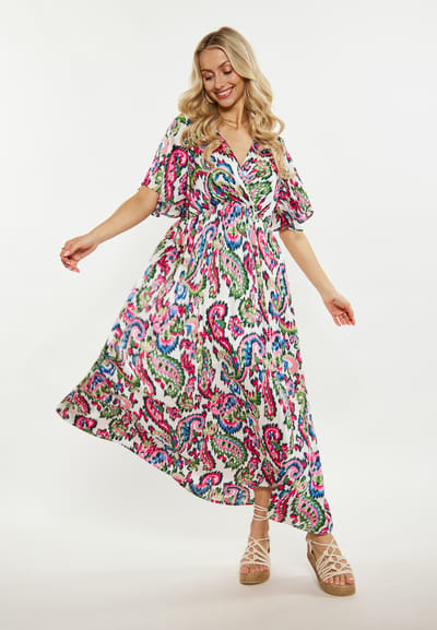 IZIA Jurk Dames Wit Veelkleurig
