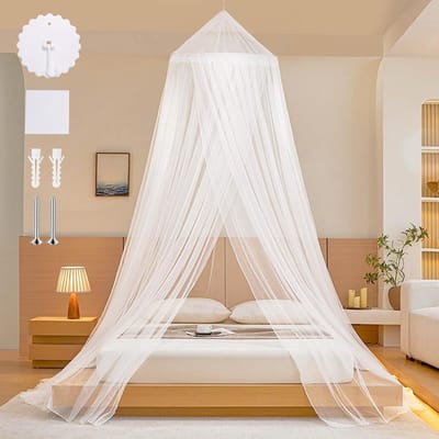 Premium Muggennet voor Tweepersoonsbed met Plakhaakjes, Ideaal voor Thuis en Reizen, 60×250×1100cm