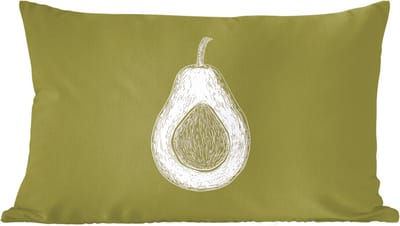 Sierkussens - Kussentjes Woonkamer - 60x40 cm - Avocado - Minimalistisch - Illustratie - Groen