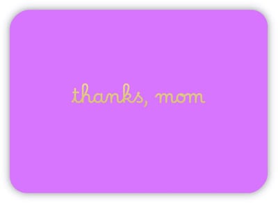 Wenskaart "Thanks Mom" - Luxe Goudfolie - Moederdag Kaart - A6 - Zonder Envelop - Moeder - Bedankt - Mamadag - Moederdag - Dankjewel