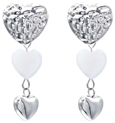 Oorbellen Hartjes - RVS - 4 cm - Zilverkleurig – valentijn – cadeau