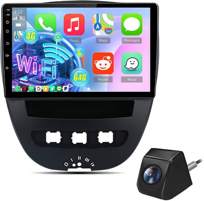 Hexinex Autoradio - Geschikt voor Peugeot 107, Toyota Aygo & Citroen C1 - Android 15 - 4+64GB - Apple Carplay & Android Auto - Achteruitrijcamera