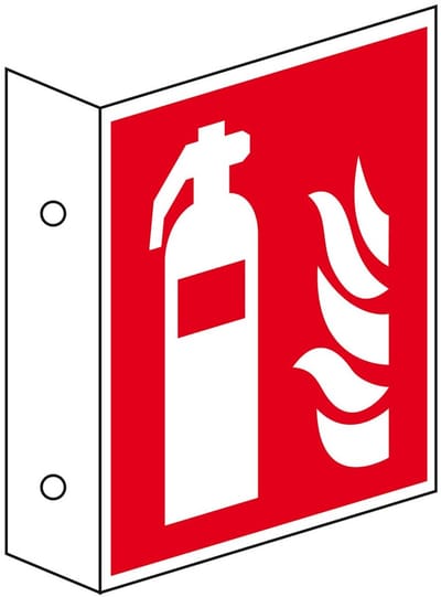 Haaks brandblusser bord - kunststof - F001 200 x 200 mm
