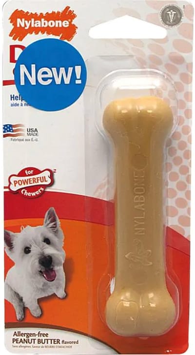 Nylabone products - nylabone small voor honden tot 11 kg - peanutbutter-smaak - bevredigd de drang om te knagen/kauwen van uw hond.