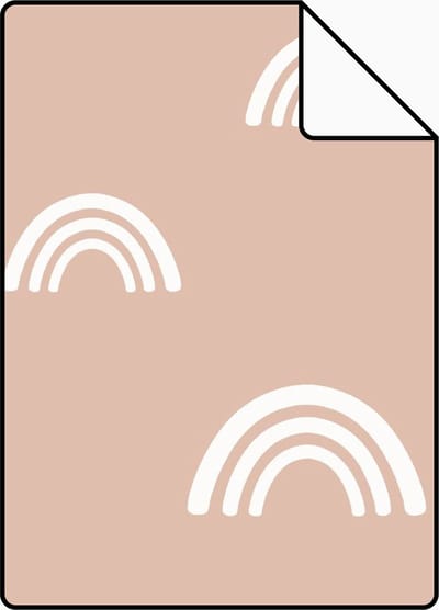 Proefstaal ESTAhome behang regenboogjes terracotta roze - 26.5 x 21 cm - 139436-S