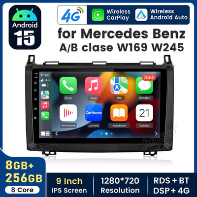 Hexinex Octa-Core autoradio Geschikt voor Benz A/B Klasse Sprinter Viano VW Crafter - Draadloos CarPlay, Android Auto, multimediaspeler, 8GB+256GB