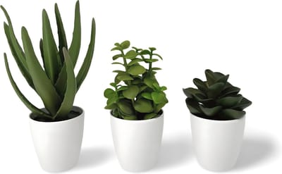 Kunst Vetplantjes In Pot Wit 3 st. 23 cm