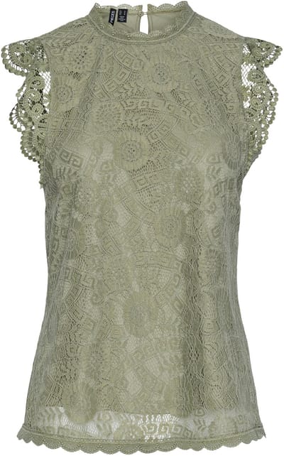 PIECES - PCOLLINE SL LACE TOP WVN NOOS - Dames - Tops