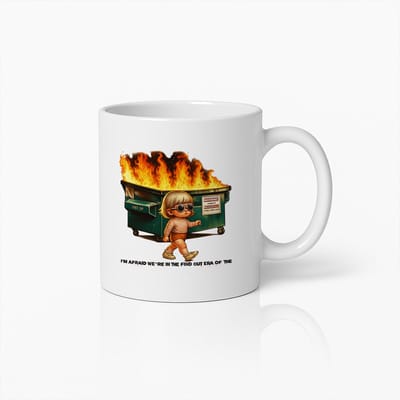 330ml Grappige Containerbrand Mok met Cartoon Meisje – Humoristische Keramische Koffiebeker