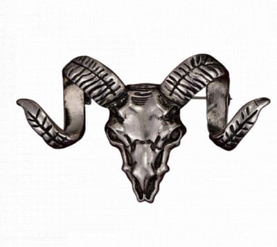 Broche skull gun zwart - Charme Bijoux