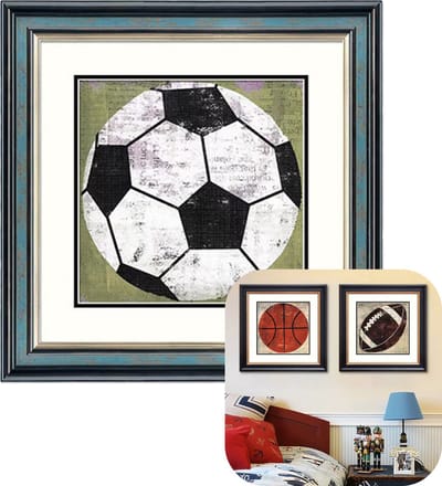 MIRO. Voetbal Schilderij - Kinderkamer - Slaapkamer - Muur Schilderij Jongens & Meisjes - Decoratie - 40 x 40 CM