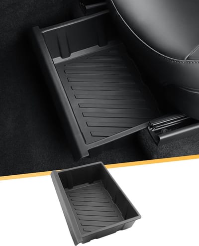 Famanu – Onderbank opbergdozen geschikt voor Tesla Model Y 2022–2024 en Juniper 2025–2027 tpe trays set van 2