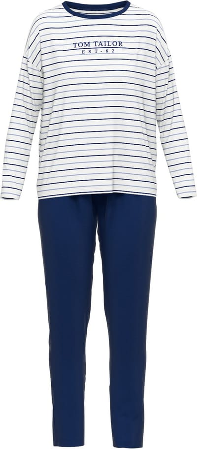 TOM TAILOR Zaria Dames Pyjama - Blauw gestreept