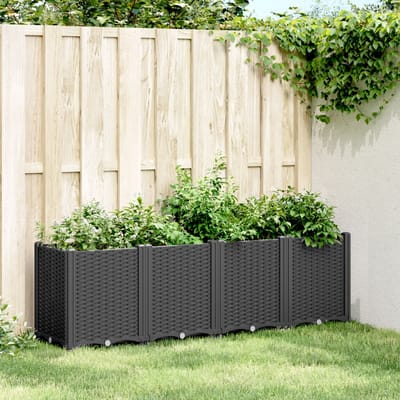 vidaXL - Plantenbak - 160x40x53 - cm - polypropeen - zwart