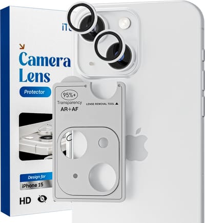 Camera Lens Screen Protector - Geschikt voor iPhone 14/14 Plus - 9H Bescherming - Wit Zilver