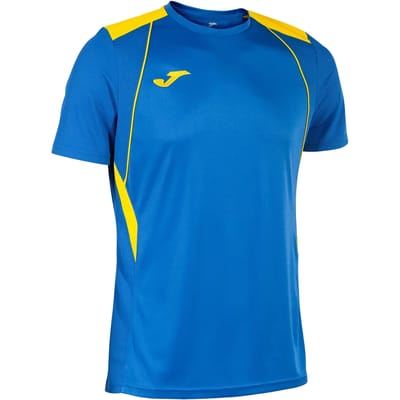Joma Championship VII Shirt Korte Mouw Kinderen - Royal / Geel | Maat: 104