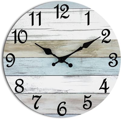 Stille Wandklok met Non-Tikkend Mechanisme - Rustiek en Decoratief voor Keuken en Woonkamer