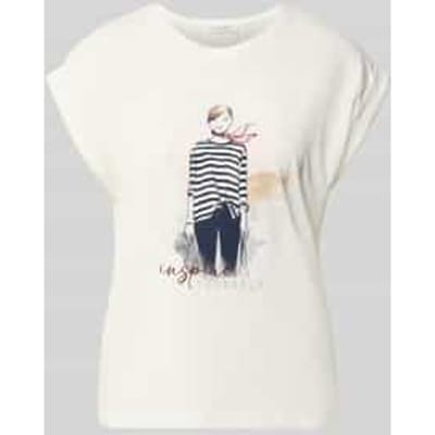 T-shirt met gefixeerde mouwomslagen