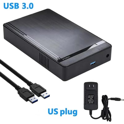 2.5/3.5 inch HDD Behuizing USB 3.0 Harde Schijf Behuizing SATA naar USB 3.0 Adapter Externe Harde Schijf Behuizing voor PC Laptop Gereedschapsloos US Plug black