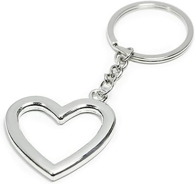Sleutelhanger hartje - Hartvormig - Liefde - Romantisch cadeau - Leuk voor Valentijnsdag - Zilverkleurig - RVS - Jonyx