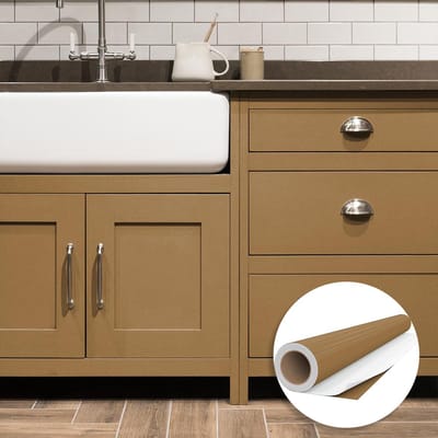 Waterdichte zelfklevende vinylsticker op rol per meter - Afwasbare sticker voor keuken, meubels, kasten, deuren - 60 cm x 5 m - Koper