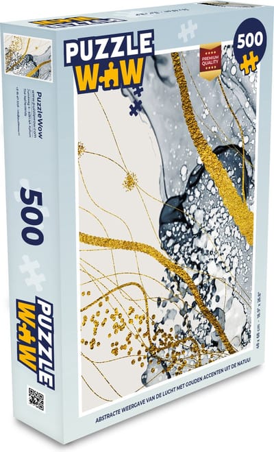 Puzzel Abstract - Goud - Natuur - Kunst - Legpuzzel - Puzzel 500 stukjes