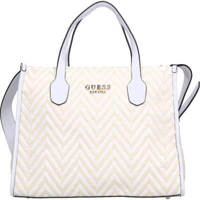 GUESS Schoudertas Silvana Two Compartment Tote White Wit Beige